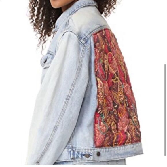 Free people jeans jacket size XS oversized impeccable paisley - Picture 6 of 17